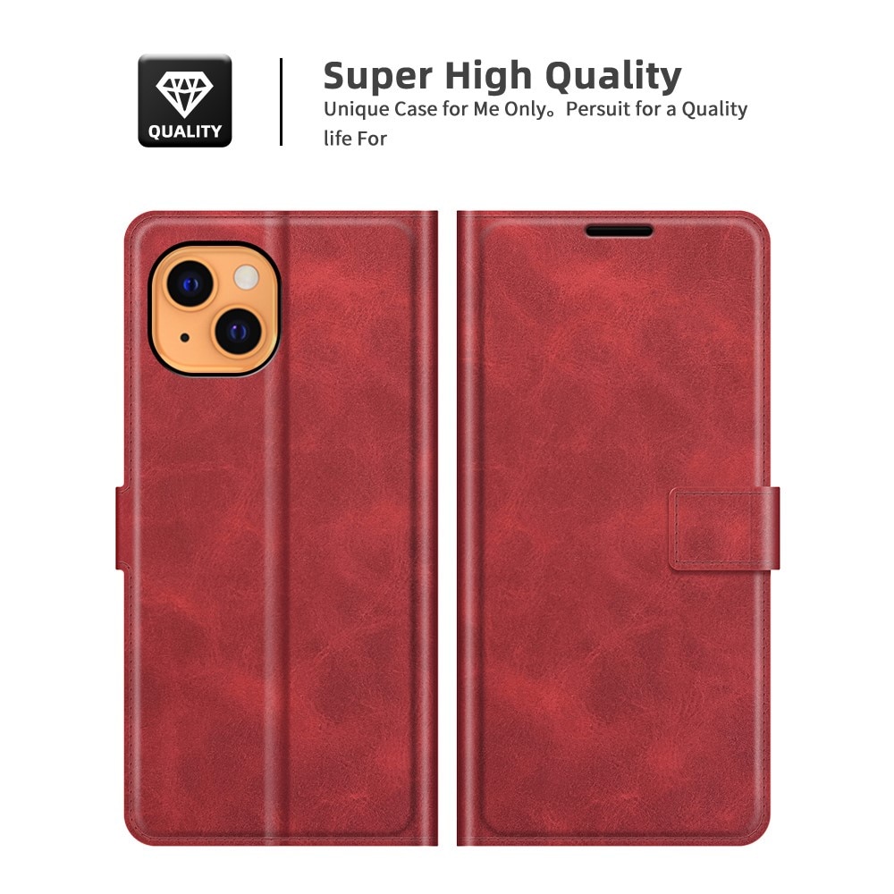 Étui portefeuille Leather Wallet iPhone 13 Mini Red