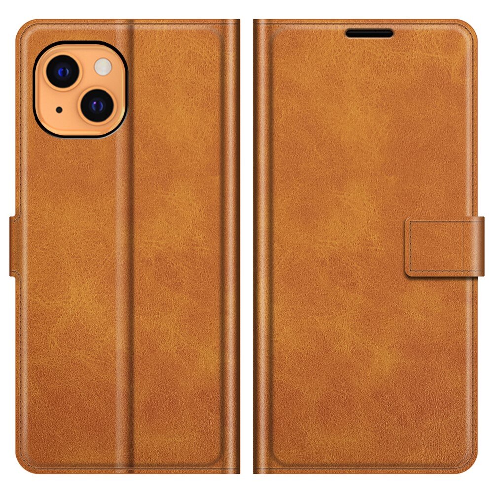 Étui portefeuille Leather Wallet iPhone 13 Mini Cognac