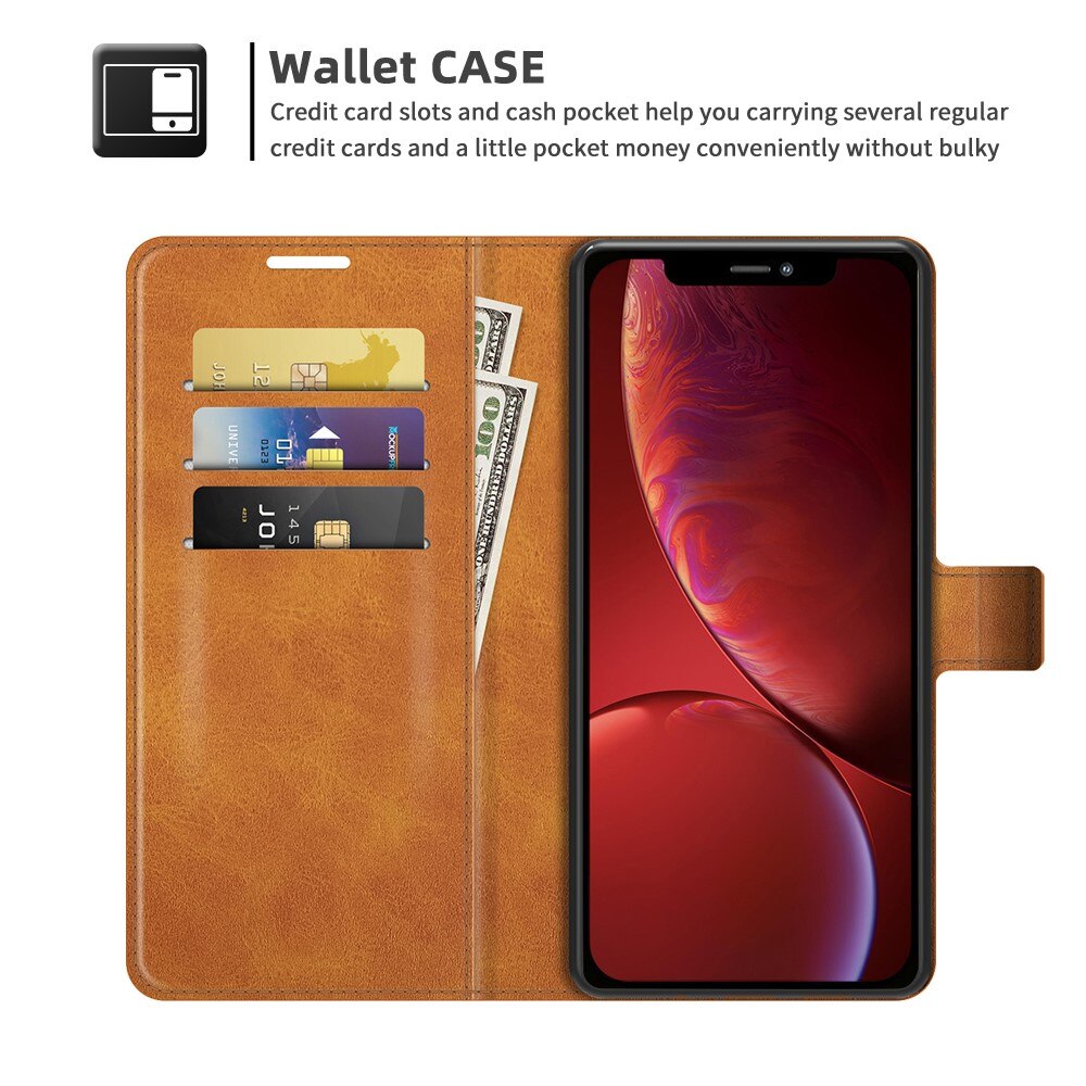 Étui portefeuille Leather Wallet iPhone 13 Mini Cognac