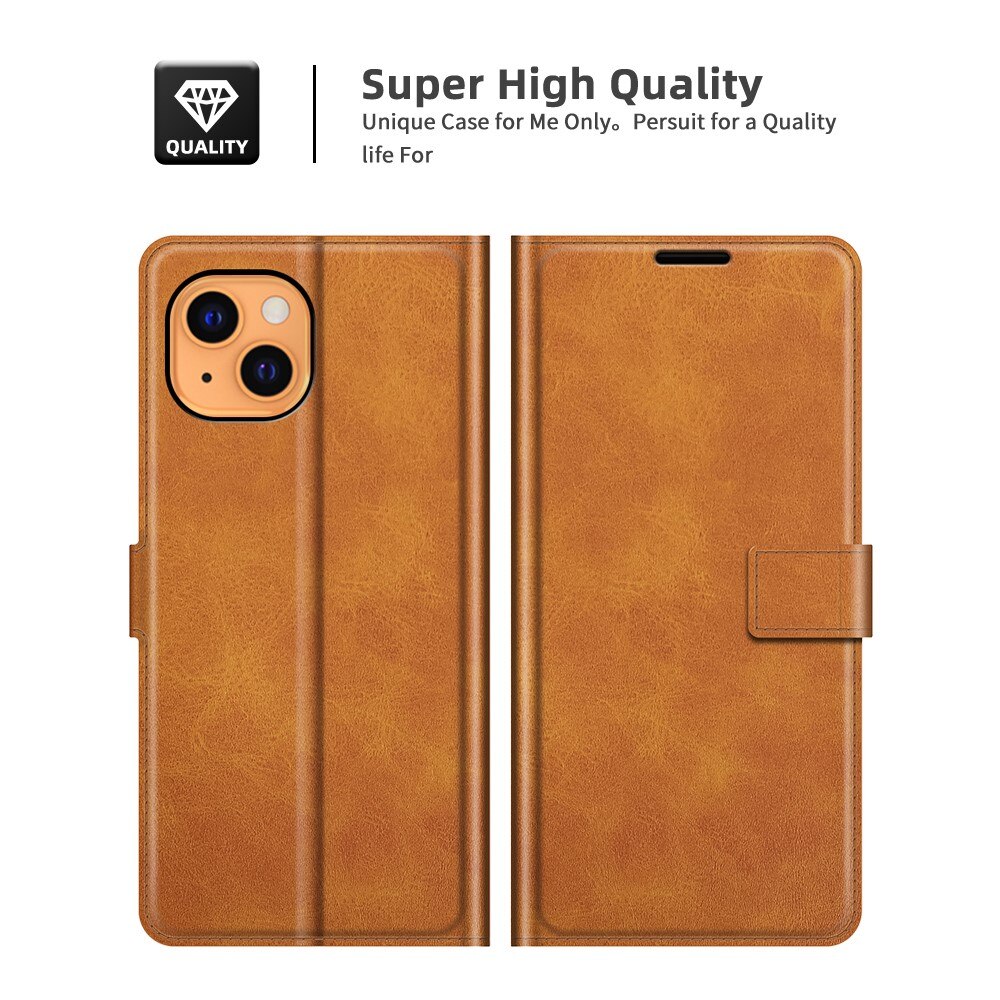 Étui portefeuille Leather Wallet iPhone 13 Mini Cognac