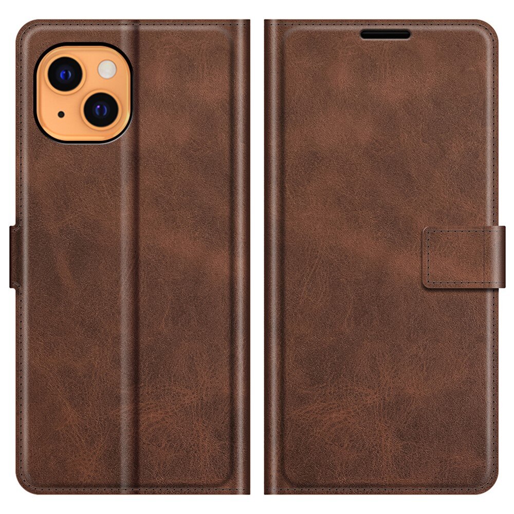 Étui portefeuille Leather Wallet iPhone 13 Mini Brown