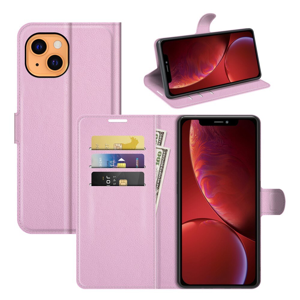 Coque portefeuille iPhone 13 Mini, Rose