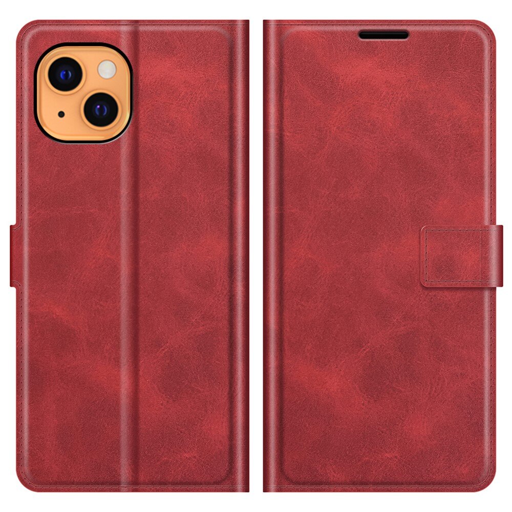 Étui portefeuille Leather Wallet iPhone 13 Red