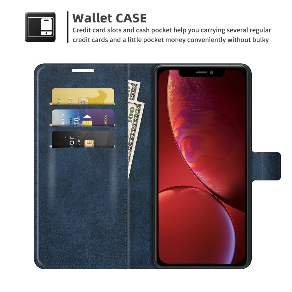 Étui portefeuille Leather Wallet iPhone 13 Blue