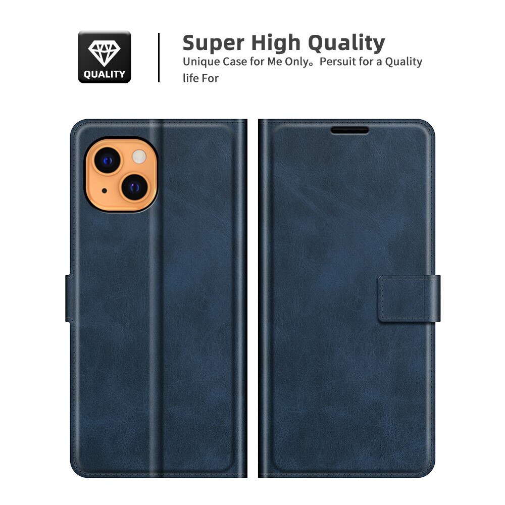 Étui portefeuille Leather Wallet iPhone 13 Blue