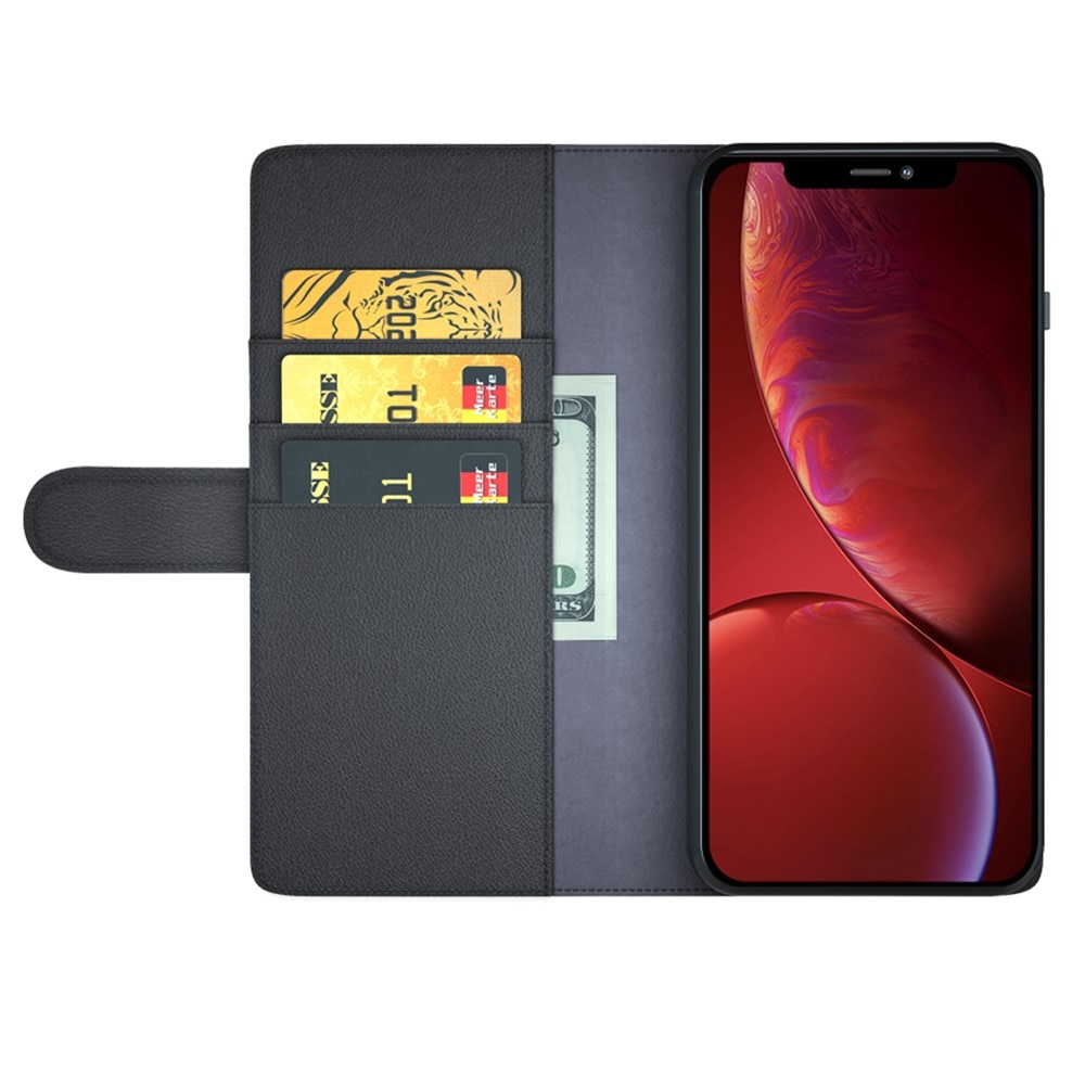 Étui en cuir veritable iPhone 13 Pro Max, Noir