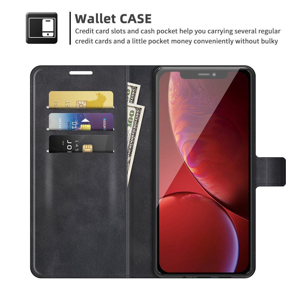 Étui portefeuille Leather Wallet iPhone 13 Pro Max Black