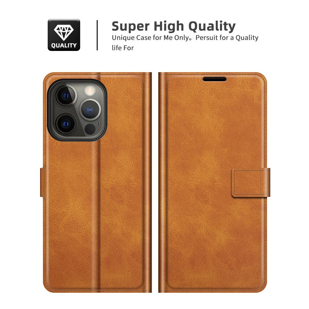 Étui portefeuille Leather Wallet iPhone 13 Pro Max Cognac