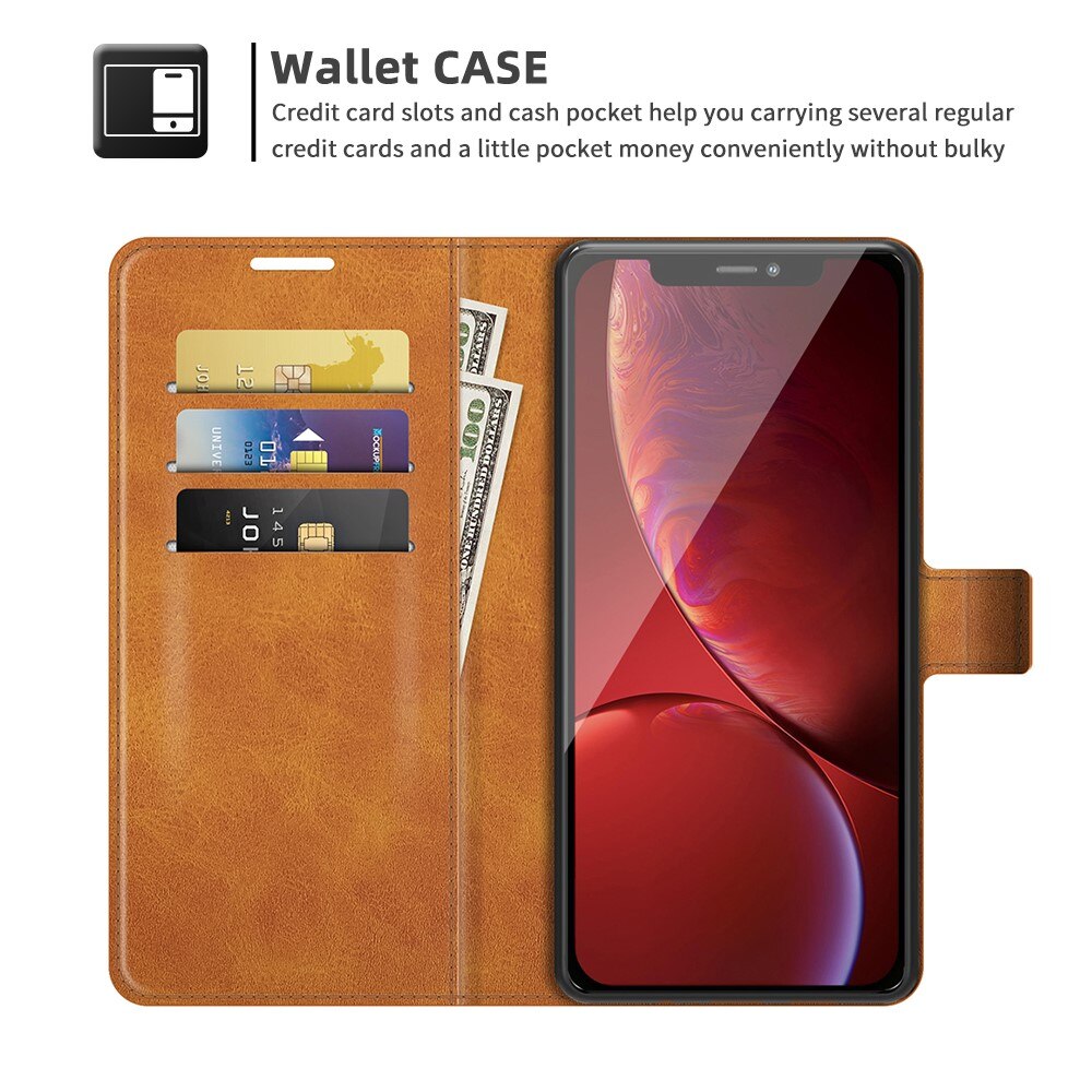 Étui portefeuille Leather Wallet iPhone 13 Pro Max Cognac