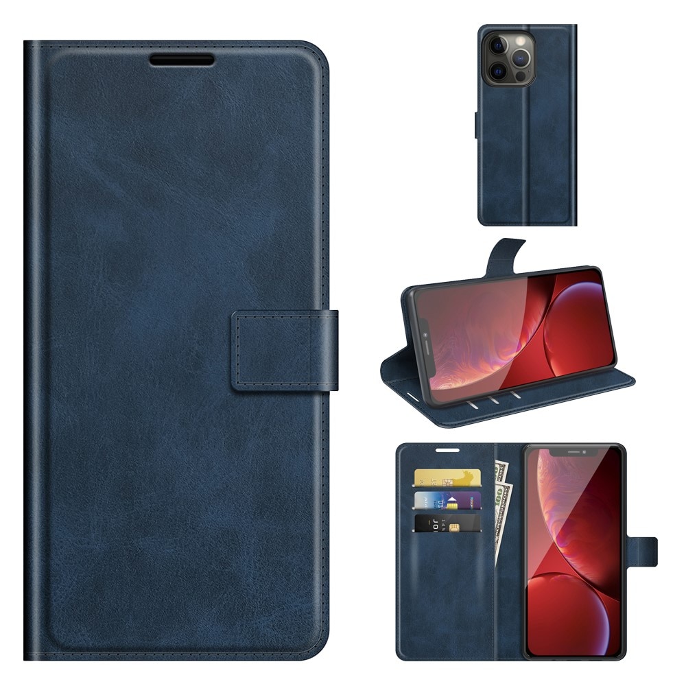 Étui portefeuille Leather Wallet iPhone 13 Pro Max Blue