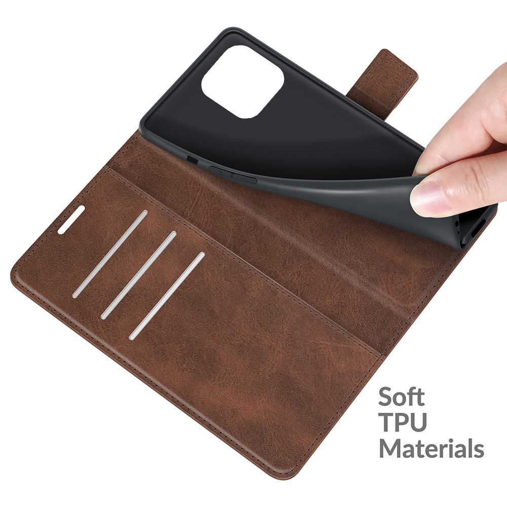 Étui portefeuille Leather Wallet iPhone 13 Pro Max Brown