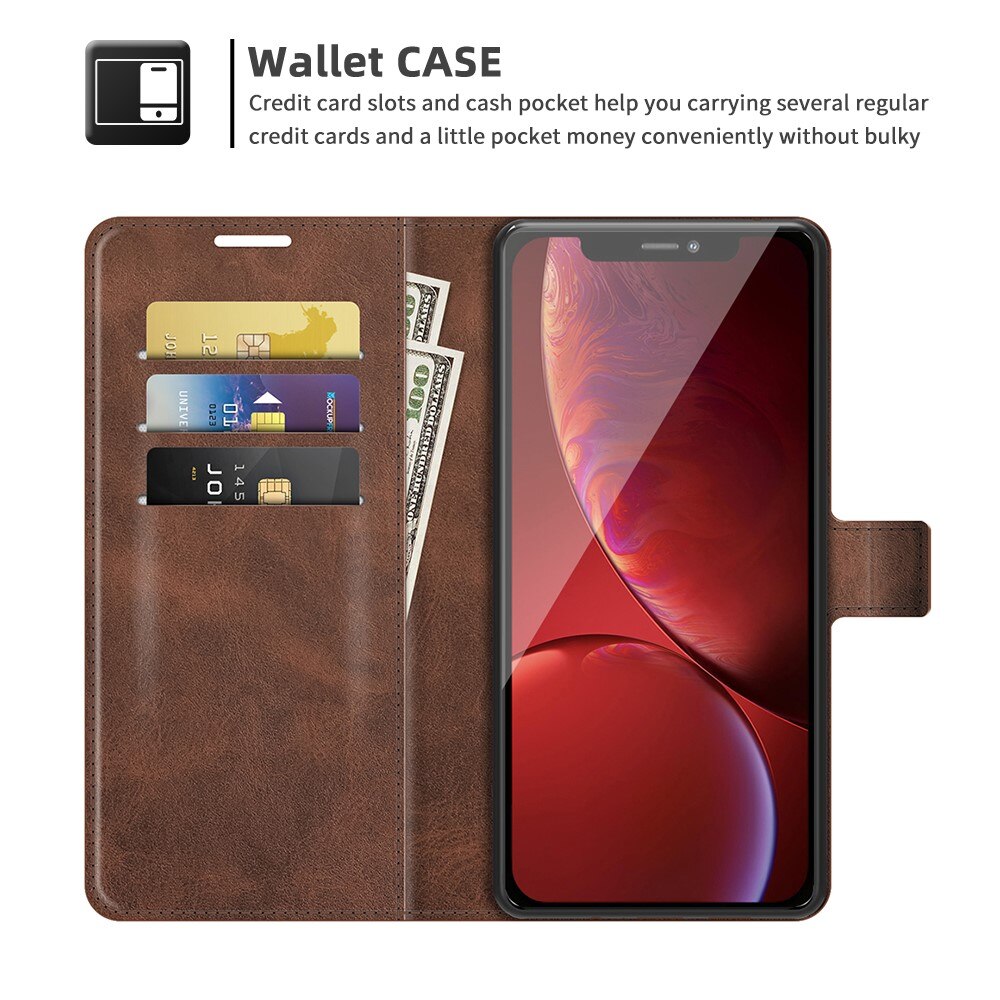 Étui portefeuille Leather Wallet iPhone 13 Pro Max Brown