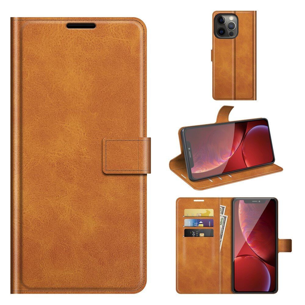 Étui portefeuille Leather Wallet iPhone 13 Pro Cognac