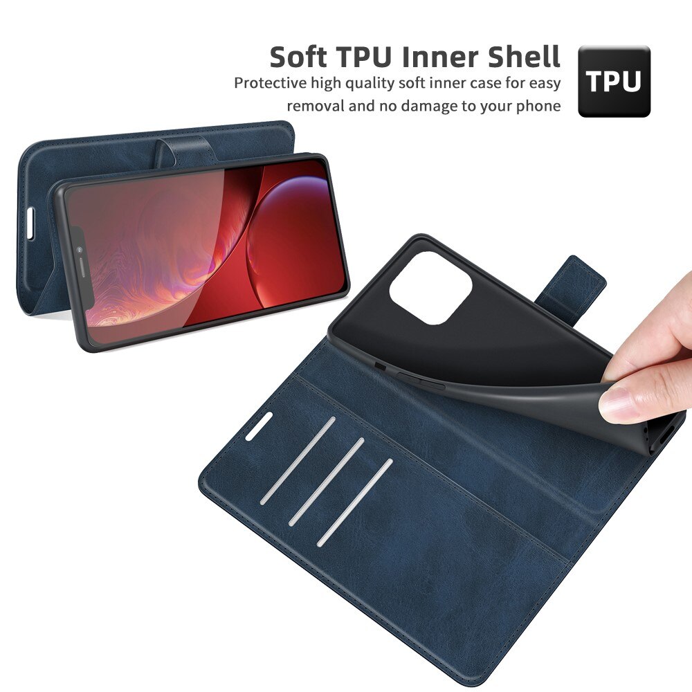 Étui portefeuille Leather Wallet iPhone 13 Pro Blue