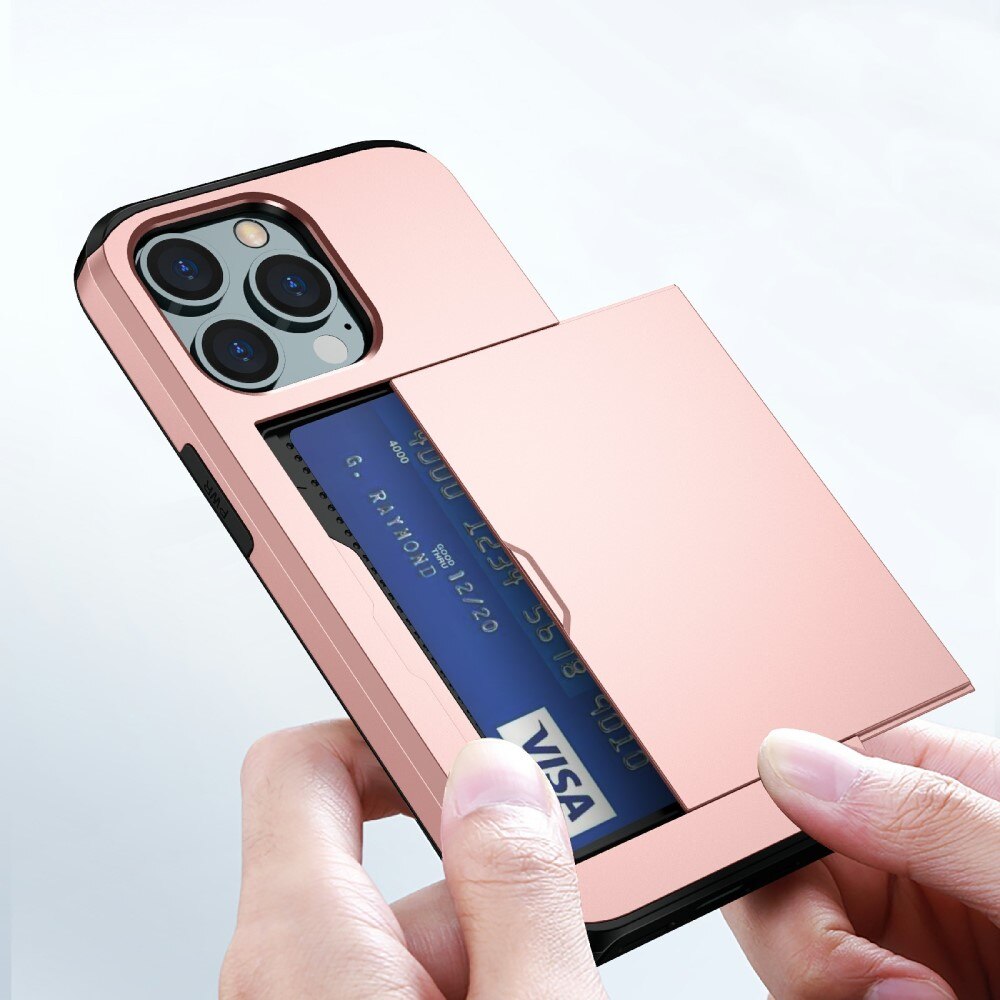 Coque à cartes iPhone 13 Pro Max, rose