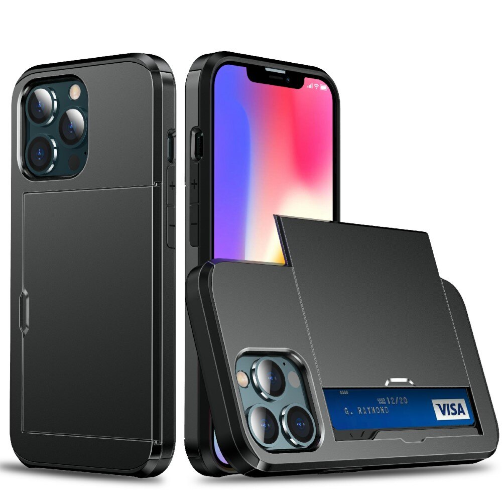 Coque à cartes iPhone 13 Mini, Noir