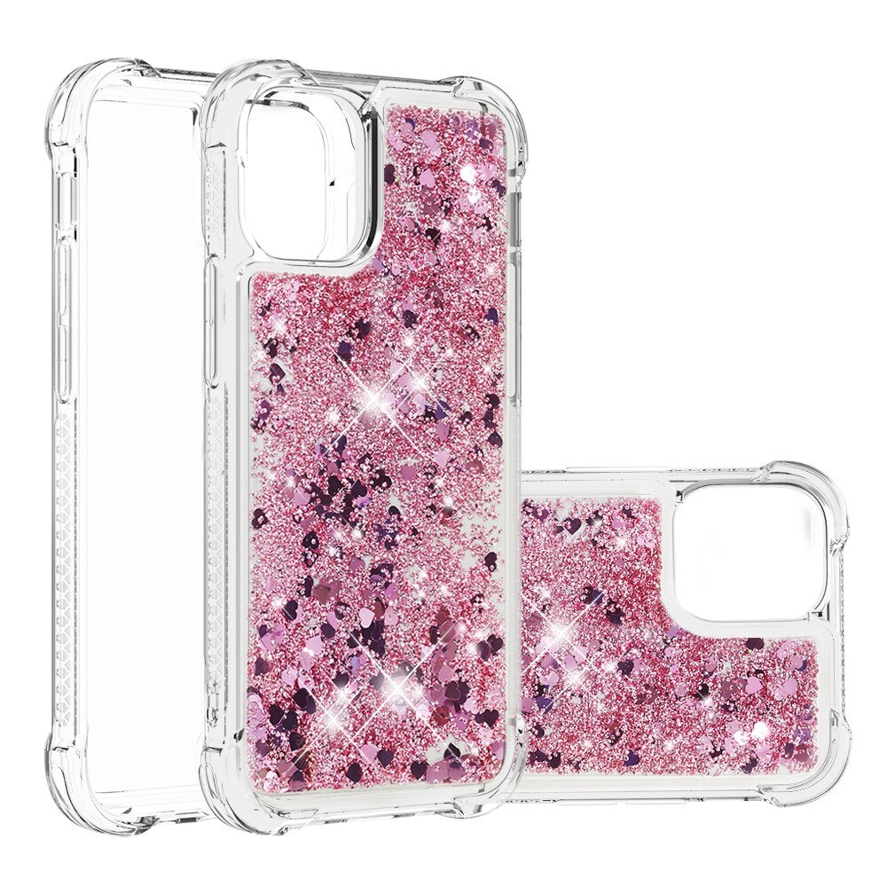 Coque Glitter Powder TPU iPhone 13 Or rose