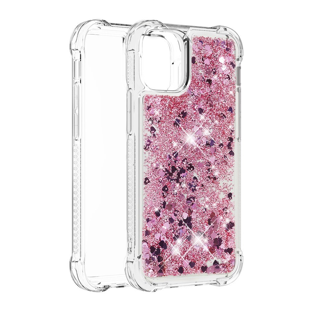 Coque Glitter Powder TPU iPhone 13 Or rose