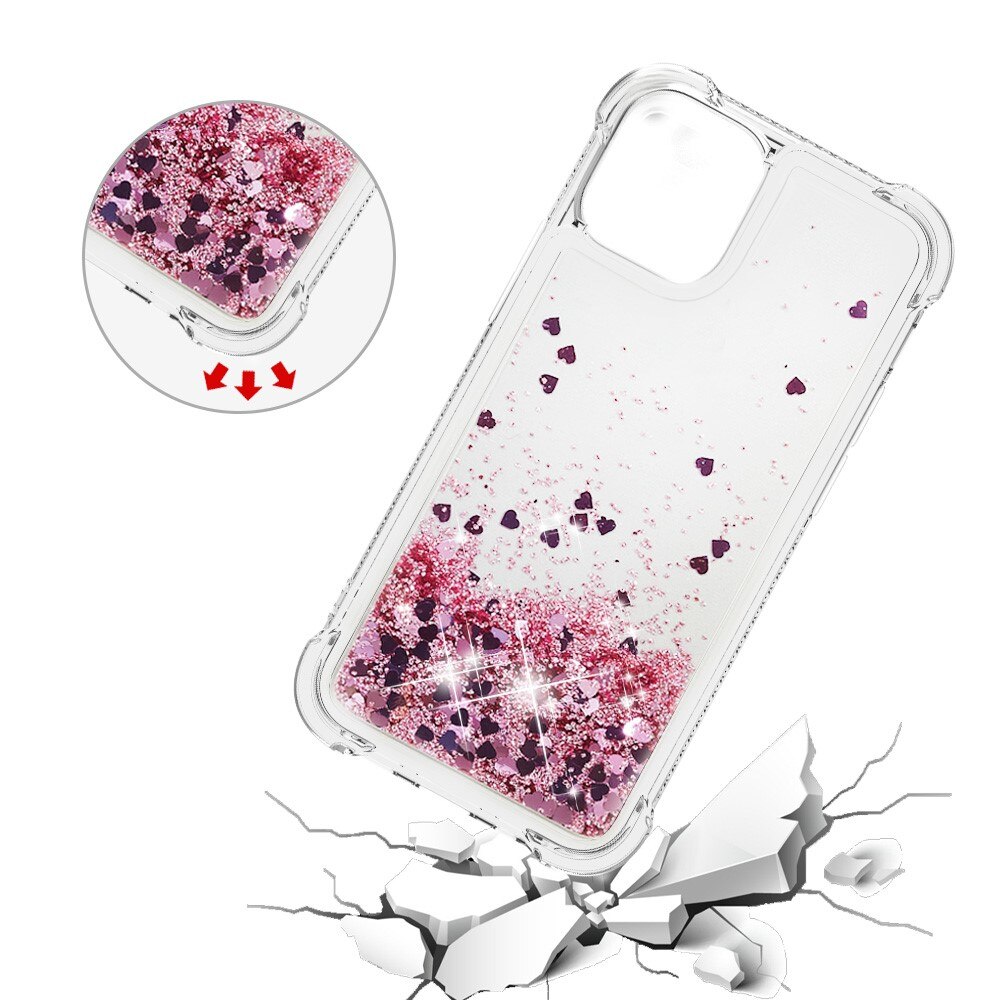 Coque Glitter Powder TPU iPhone 13 Or rose