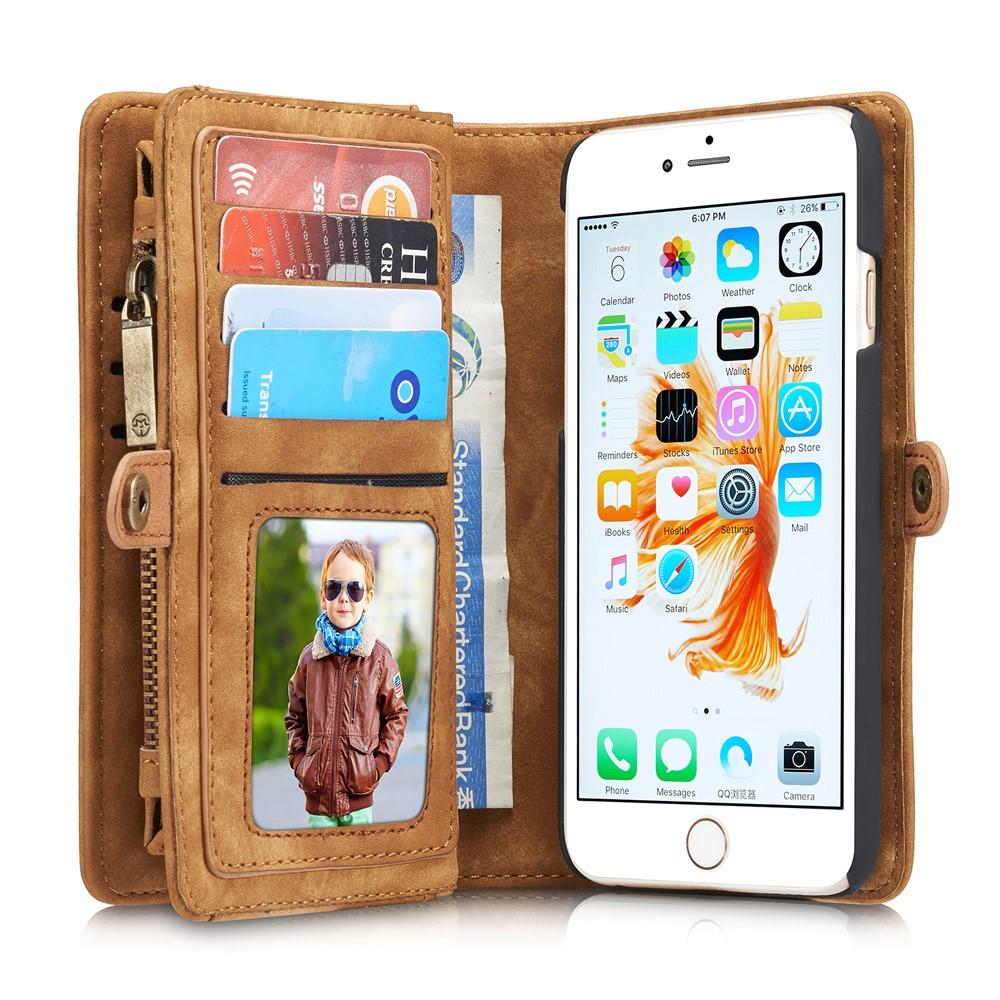 Étui portefeuille multi-cartes iPhone 6/6S, Marron