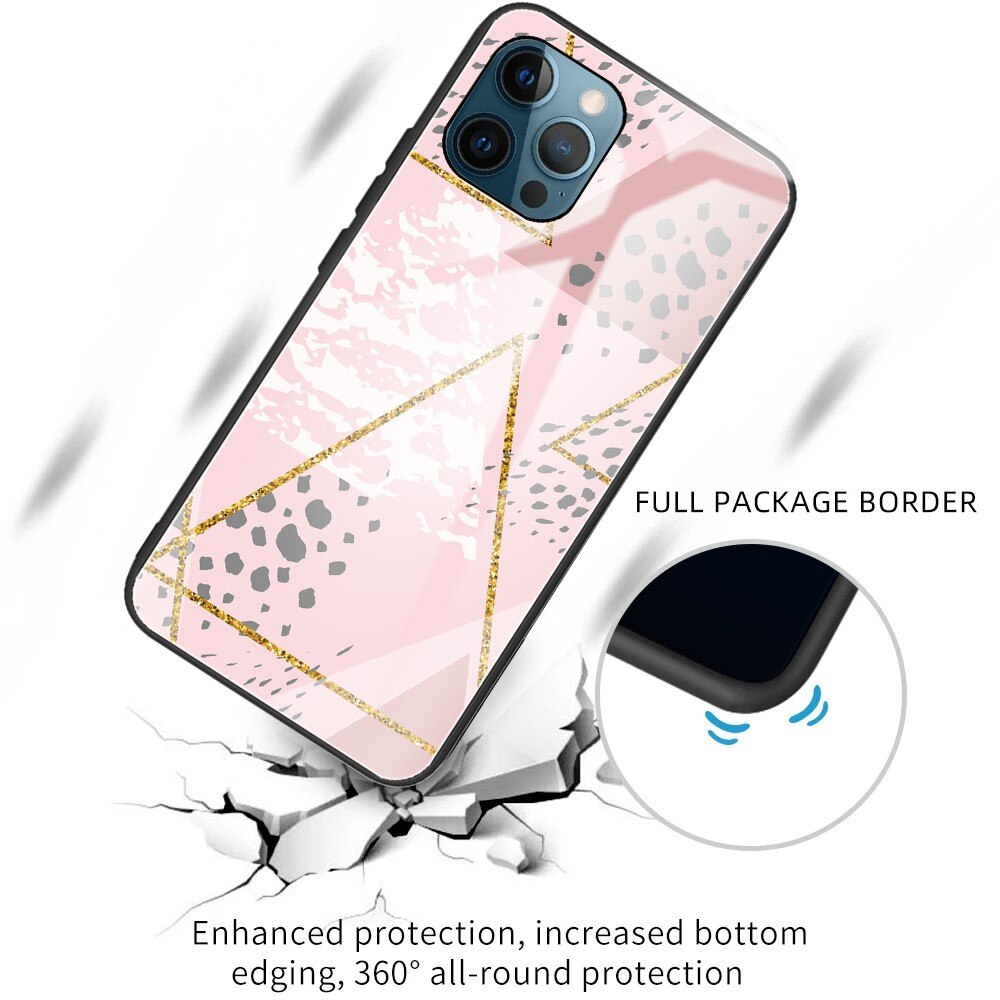 Coque en verre trempé iPhone 13 Pro Léopard rose