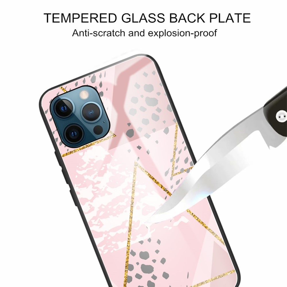 Coque en verre trempé iPhone 13 Pro Léopard rose
