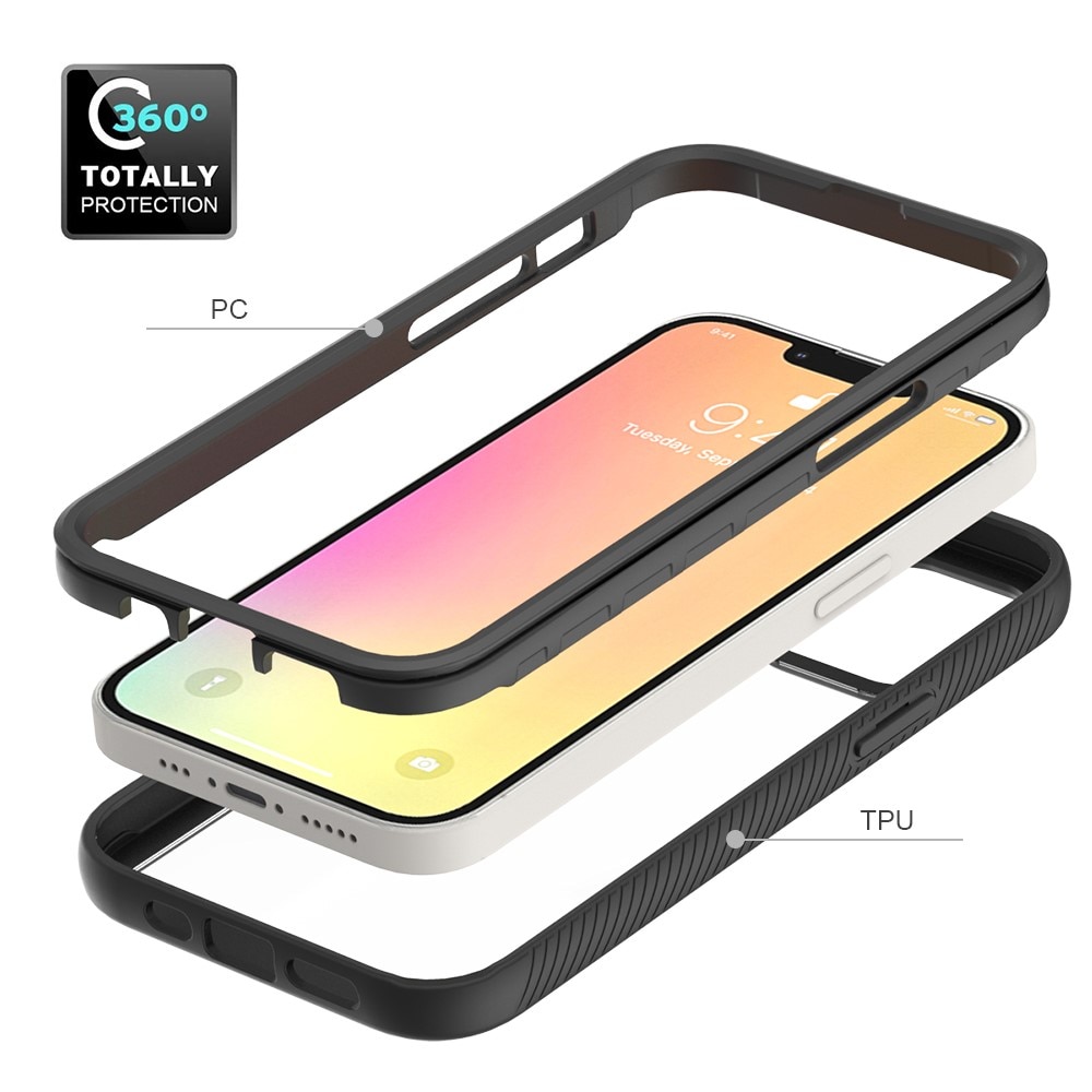 Coque de couverture complète iPhone 13, Noir