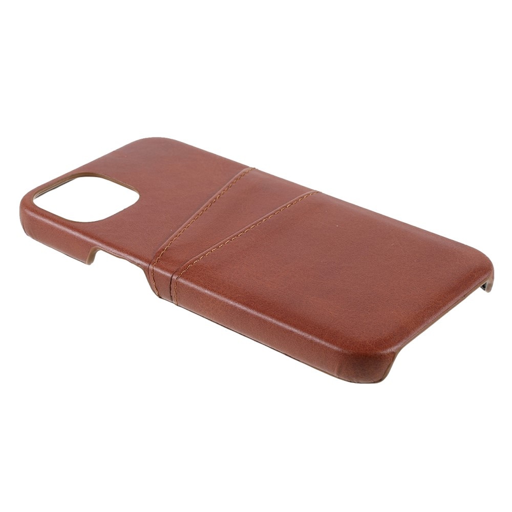 Coque Card Slots iPhone 13 Mini, Marron