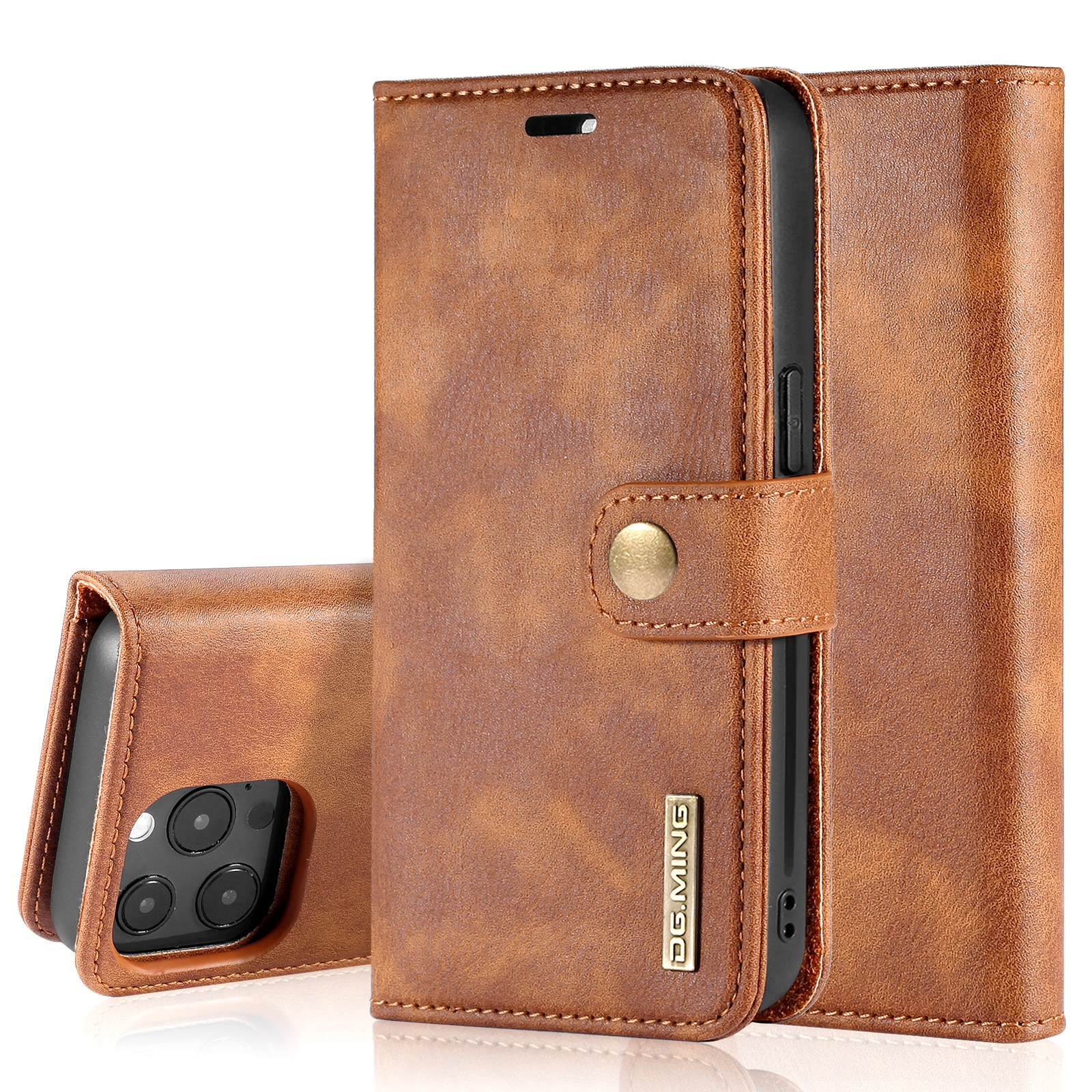 Étui portefeuille Magnet Wallet iPhone 13 Pro Max, Cognac