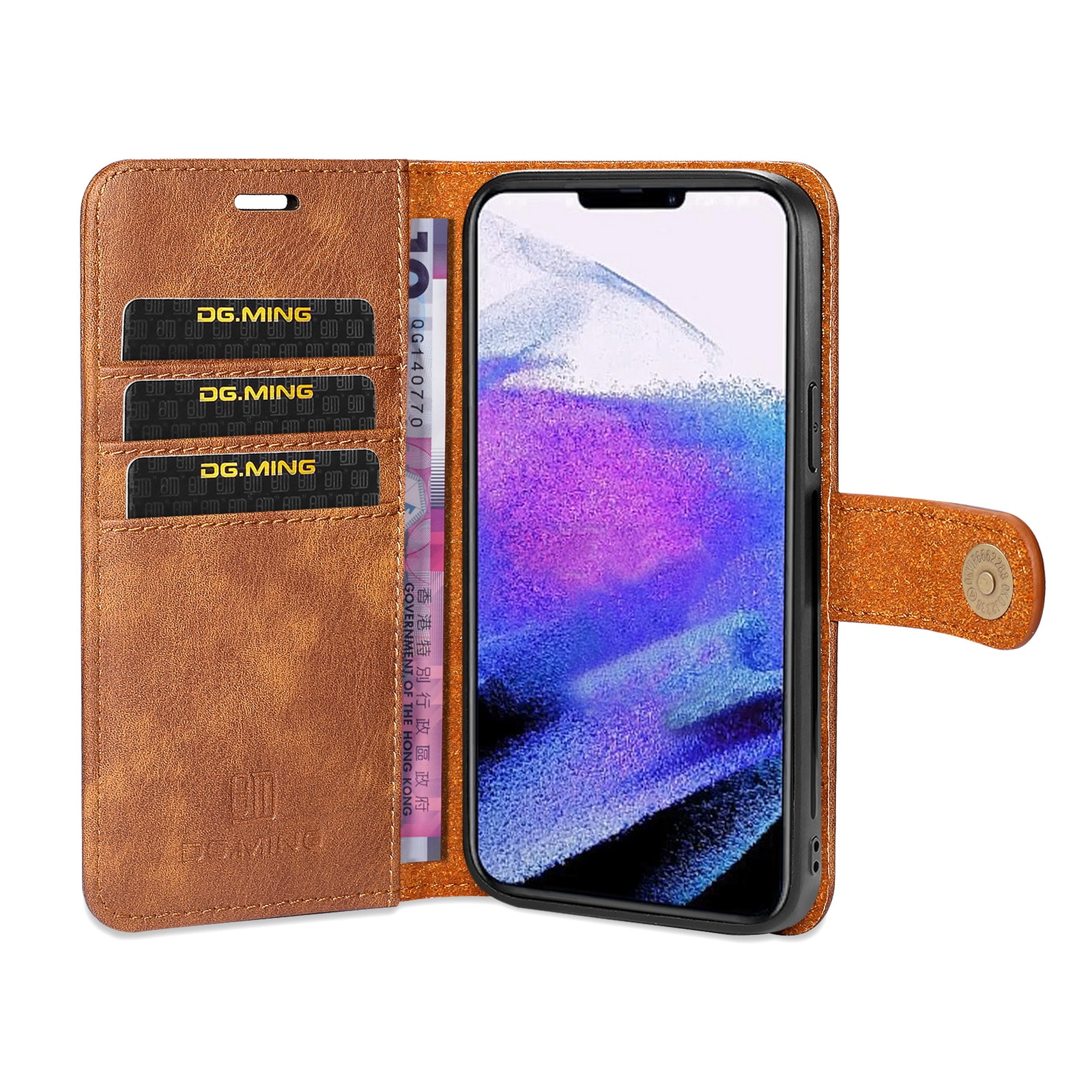 Étui portefeuille Magnet Wallet iPhone 13 Pro Max, Cognac