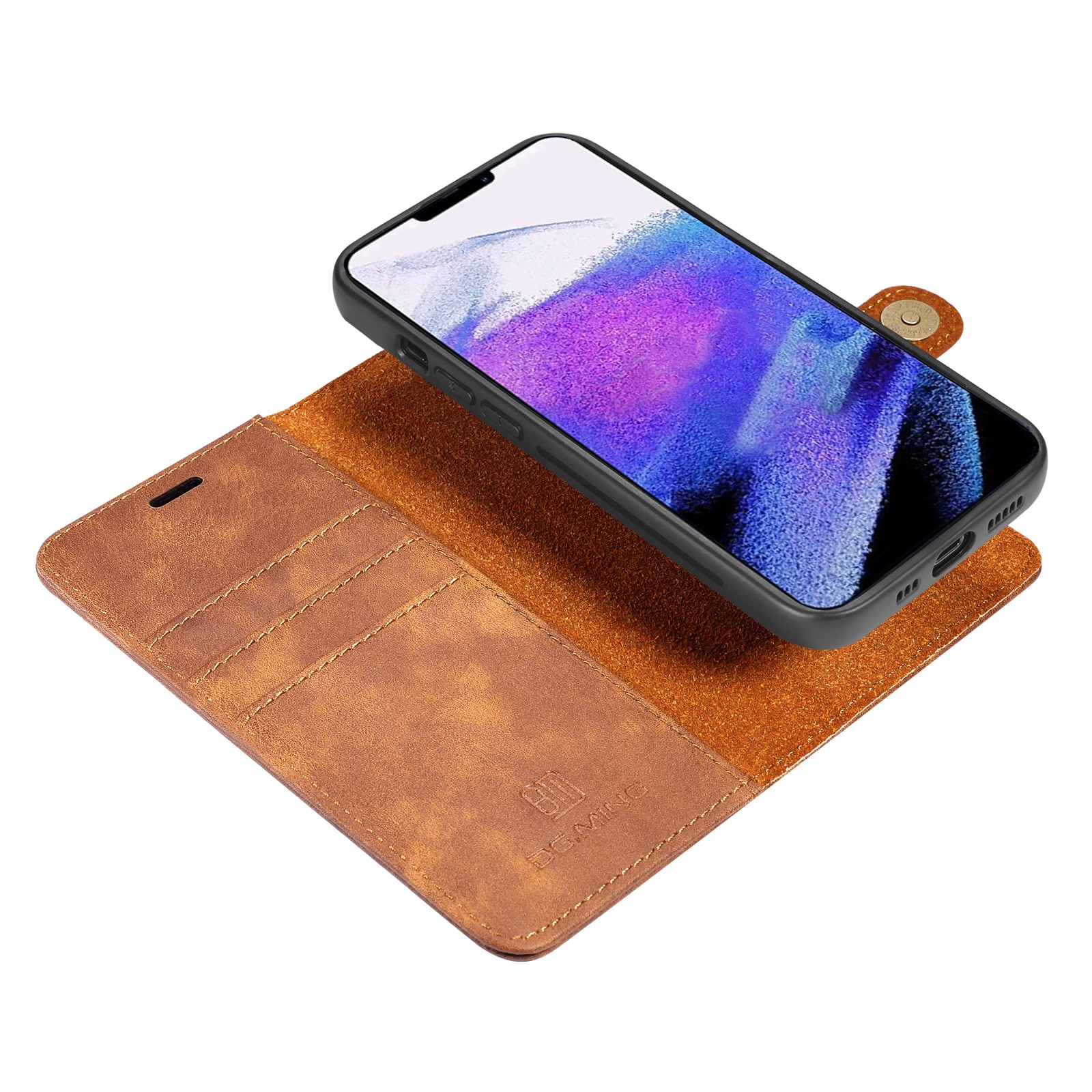Étui portefeuille Magnet Wallet iPhone 13 Pro Max, Cognac