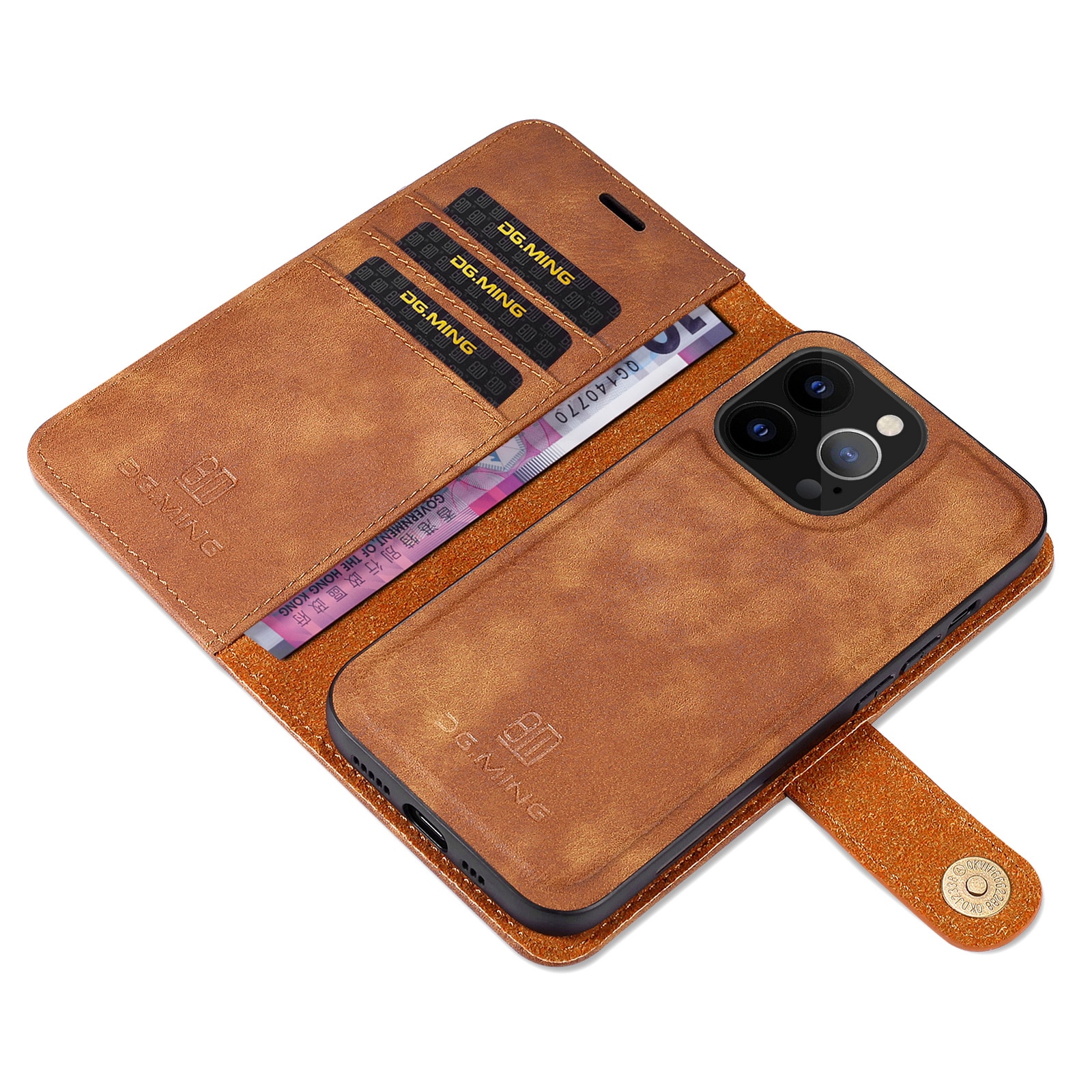 Étui portefeuille Magnet Wallet iPhone 13 Pro Max, Cognac