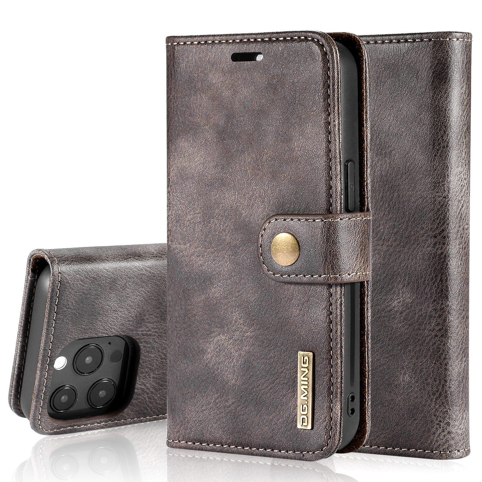 Étui portefeuille Magnet Wallet iPhone 13 Pro Brown