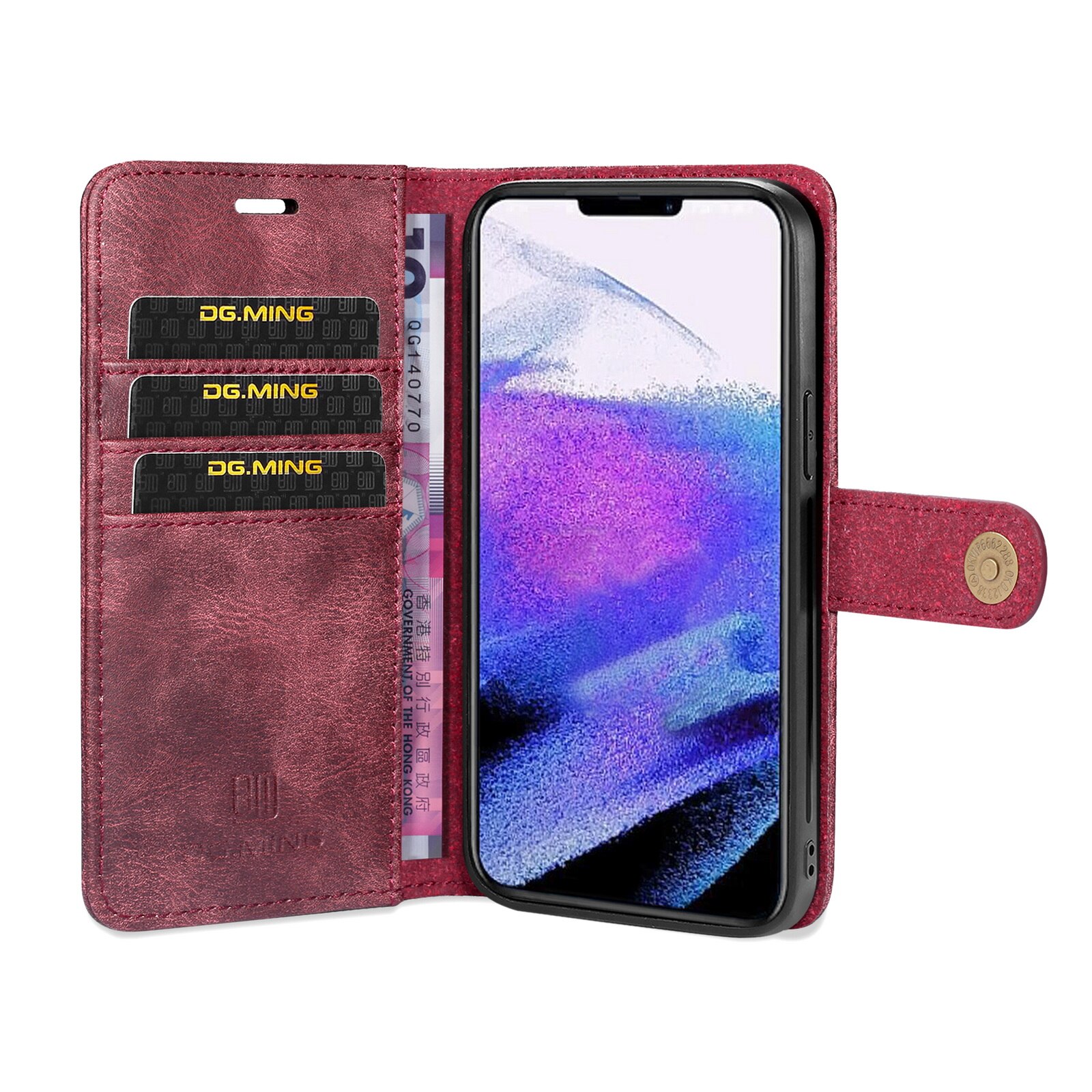 Étui portefeuille Magnet Wallet iPhone 13 Pro Max, Rouge