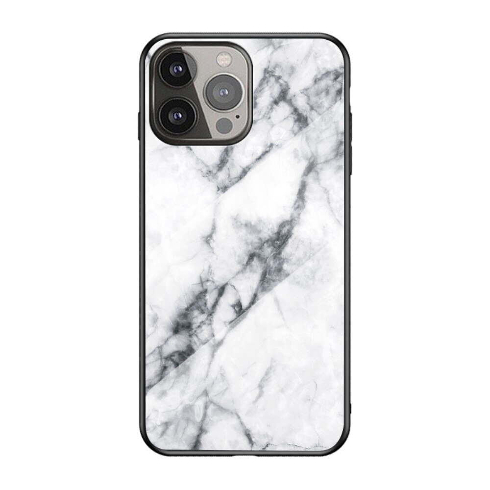 Coque en verre trempé iPhone 13 Pro Marbre blanc