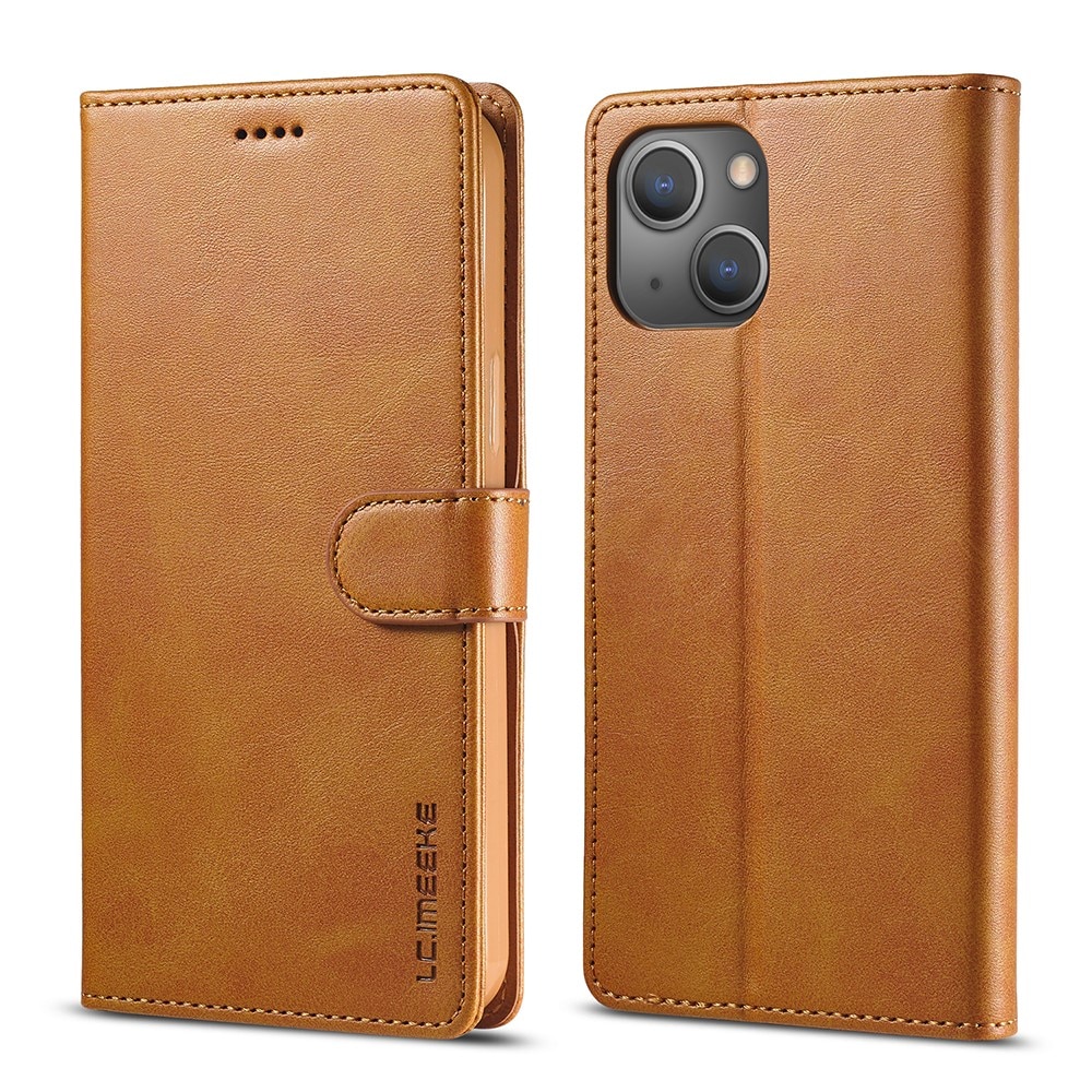 Étui portefeuille iPhone 13 Marron