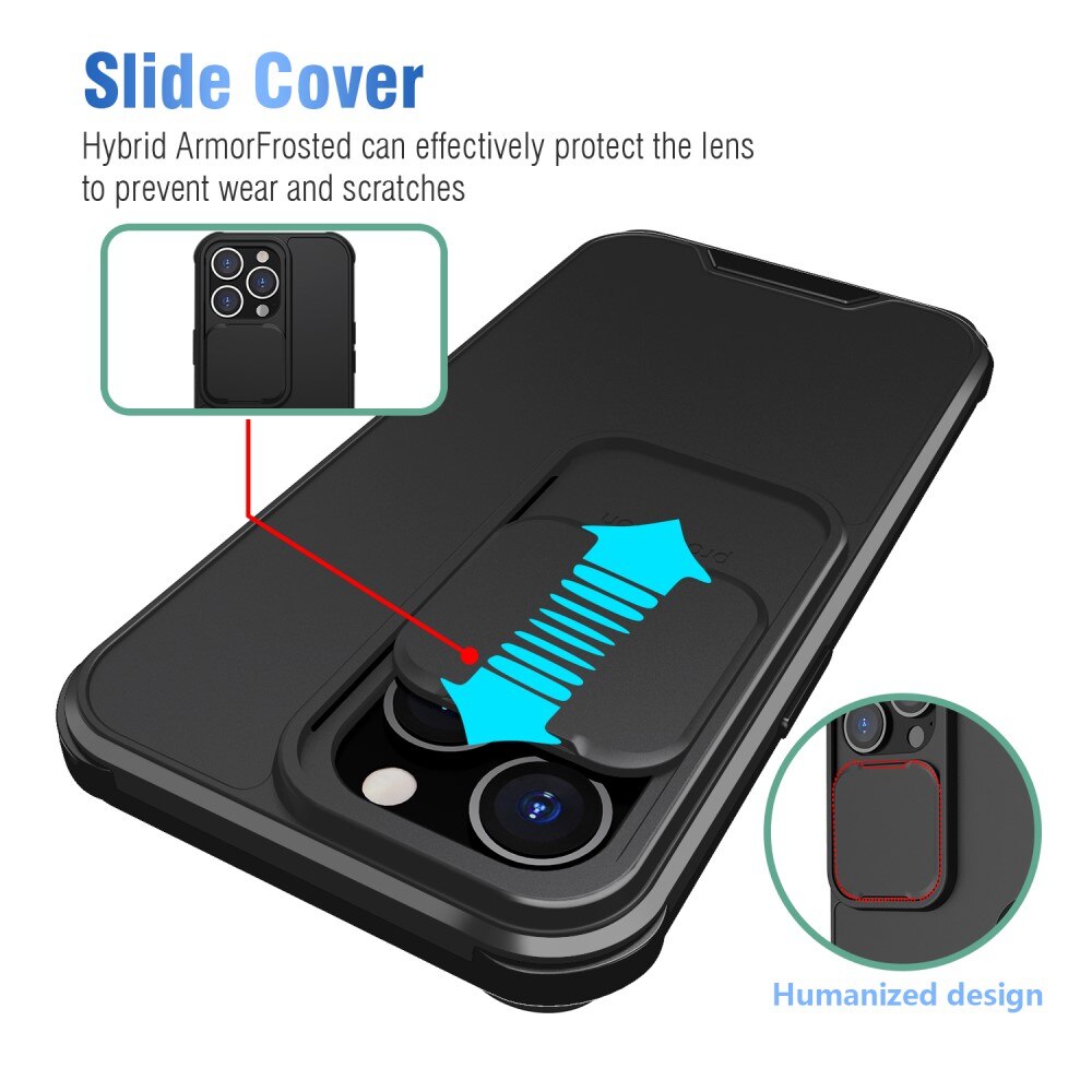 Coque avec protection pour caméra iPhone 13 Pro Noir