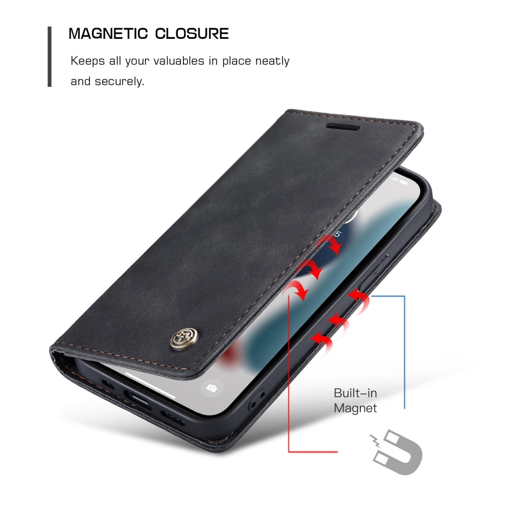 Étui portefeuille mince iPhone 13 Pro, Noir