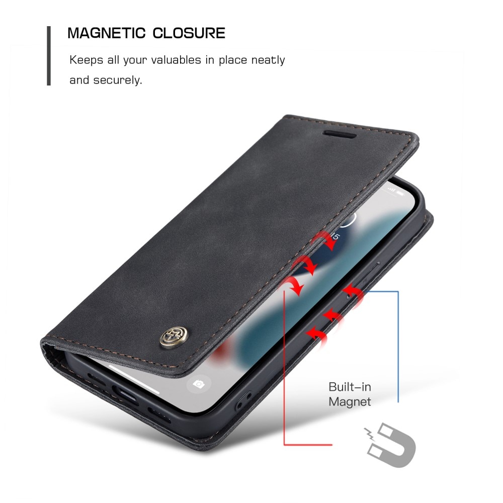 Étui portefeuille mince iPhone 13 Mini, Noir