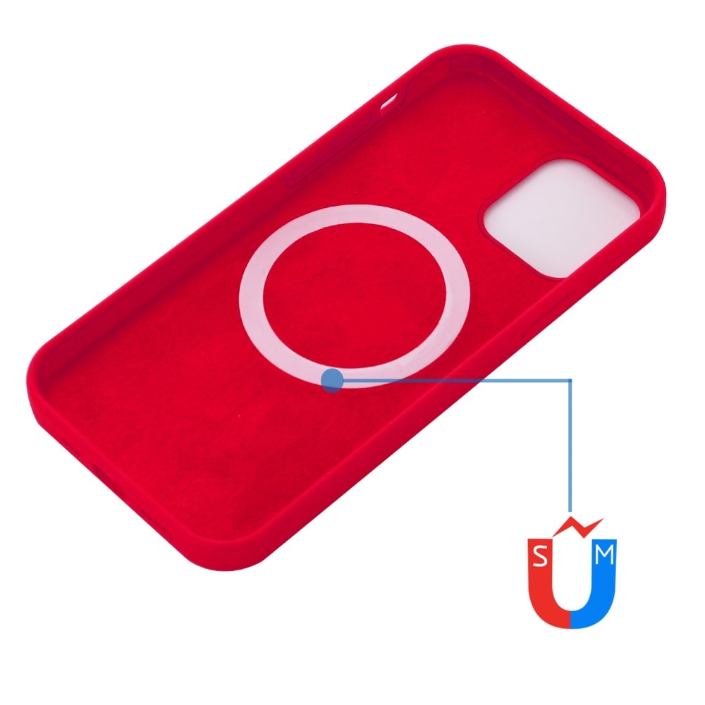 Coque Silicone Magnetic iPhone 13 Red