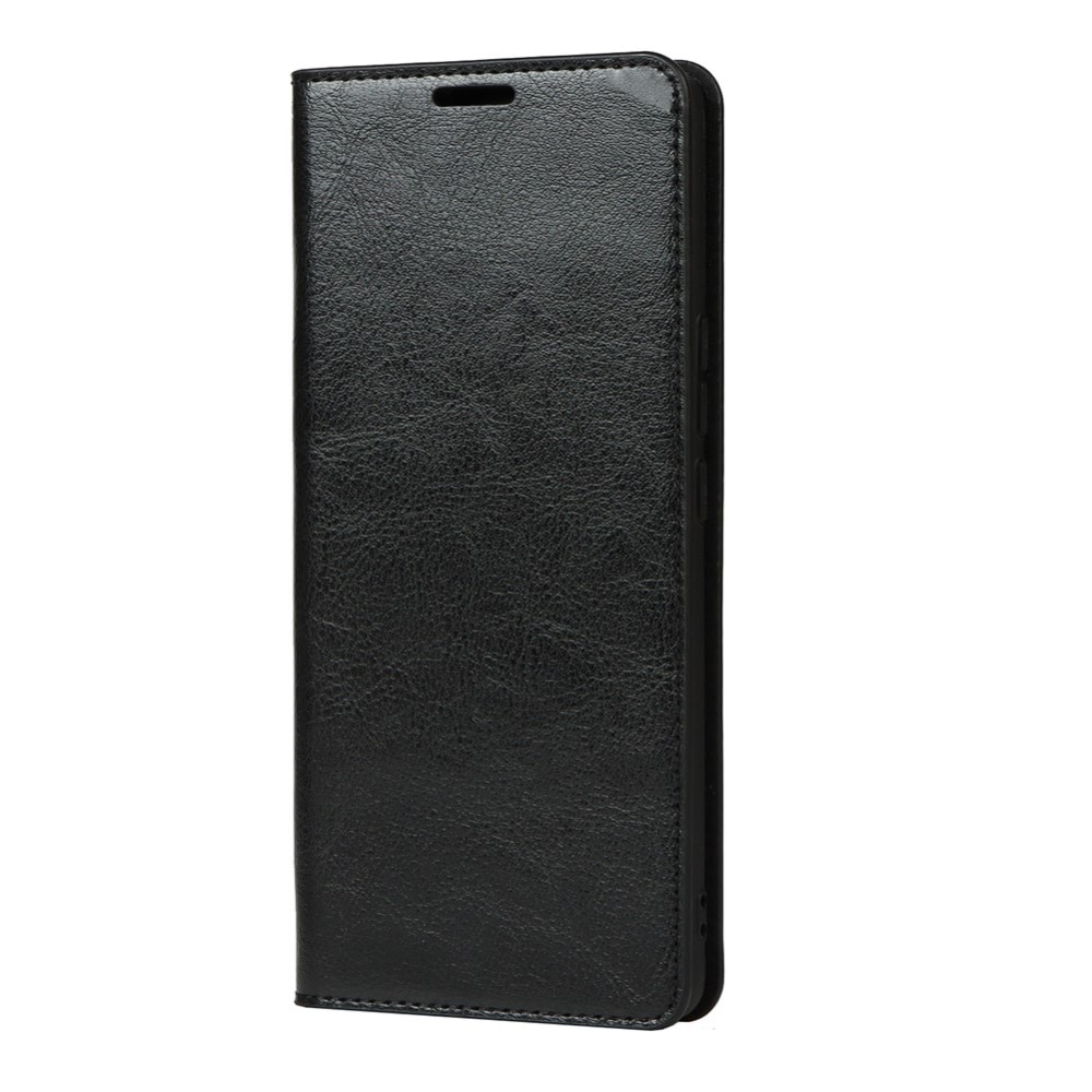 Coque portefeuille en cuir Veritable iPhone 13, noir