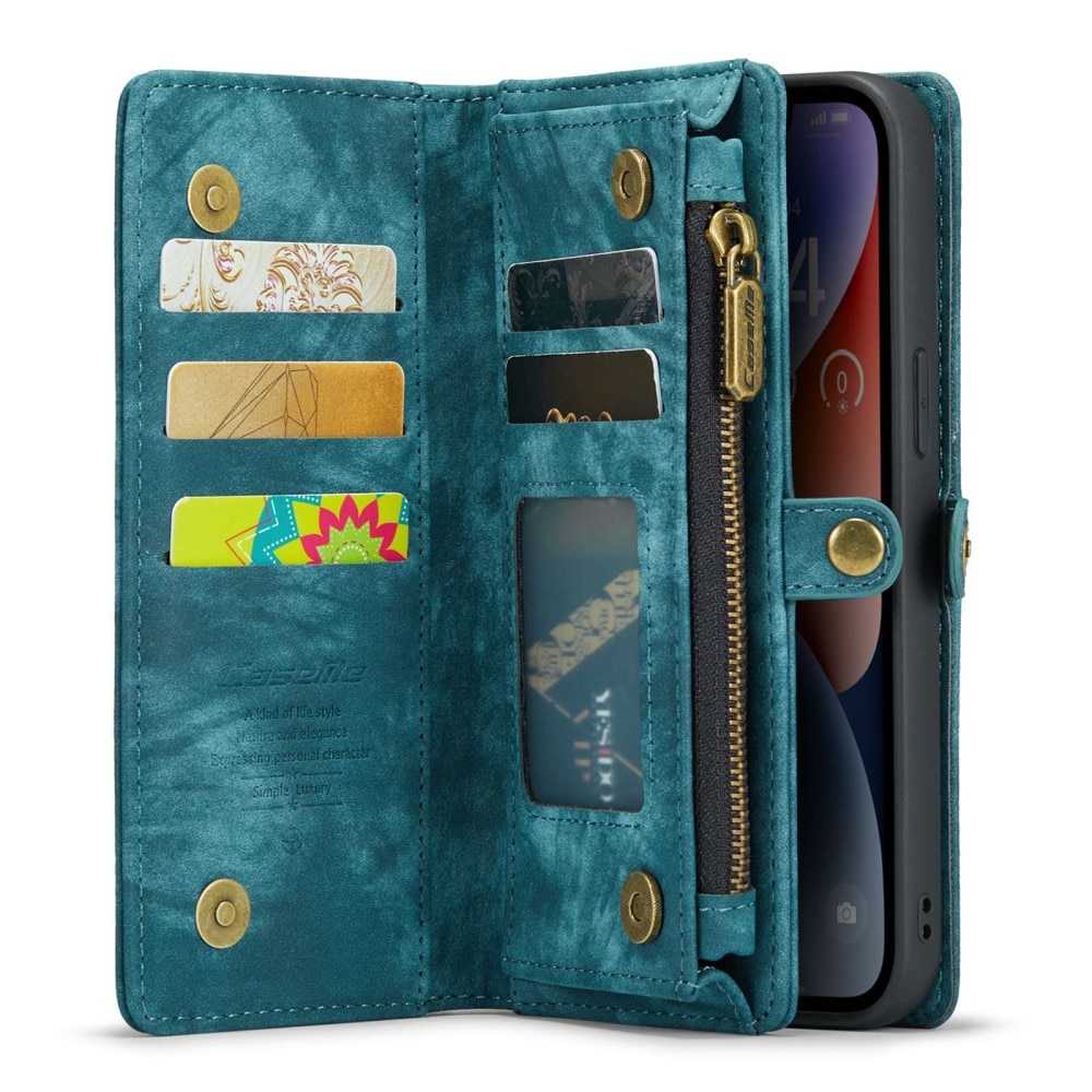 Étui portefeuille multi-cartes iPhone 13 Mini, Bleu