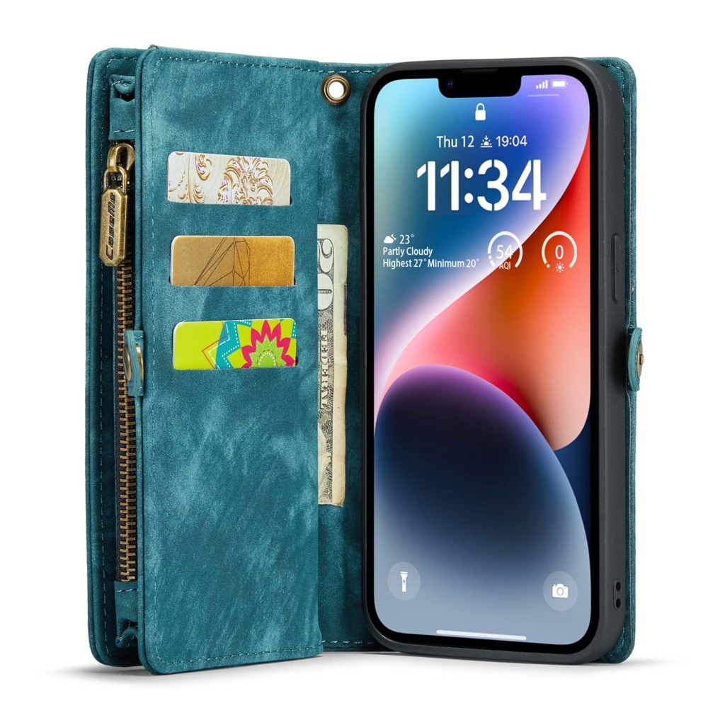 Étui portefeuille multi-cartes iPhone 13 Mini, Bleu