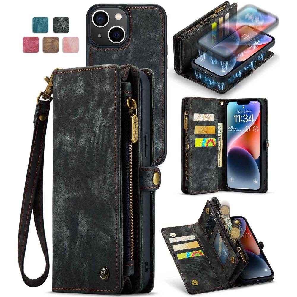 Étui portefeuille multi-cartes iPhone 13 Mini, Gris