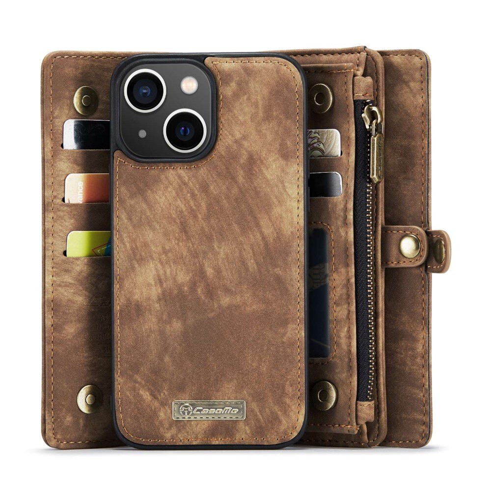 Étui portefeuille multi-cartes iPhone 13, Marron