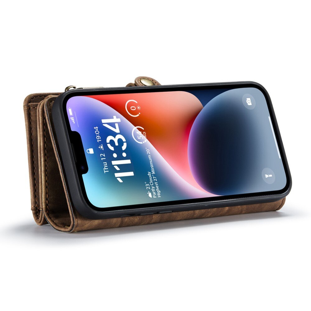 Étui portefeuille multi-cartes iPhone 13, Marron