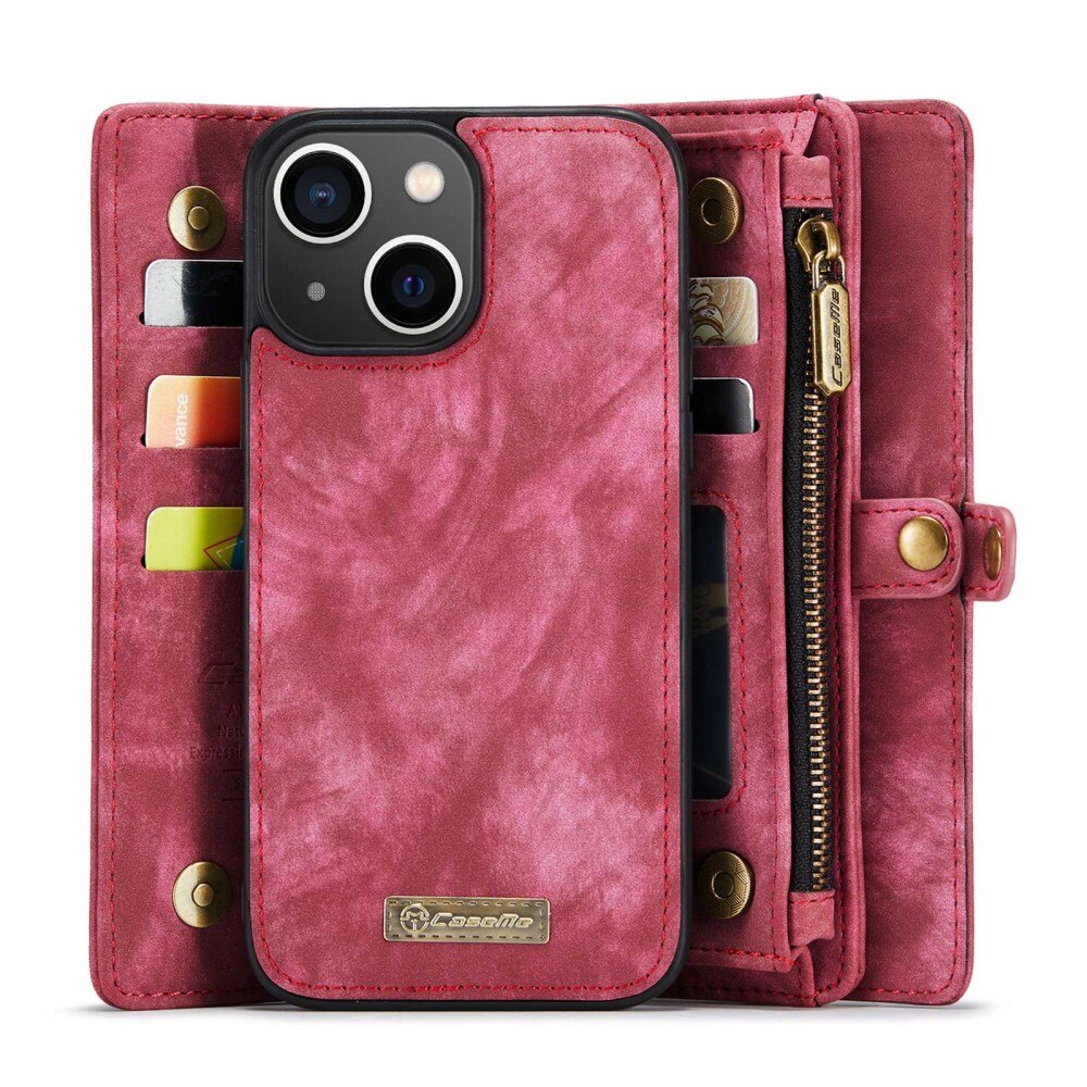 Étui portefeuille multi-cartes iPhone 13, Rouge