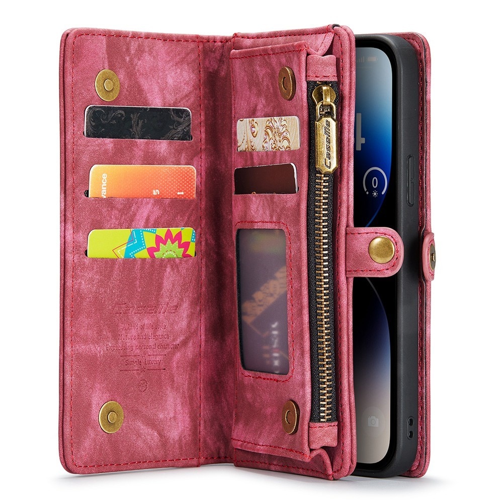 Étui portefeuille multi-cartes iPhone 13 Pro Max Rouge
