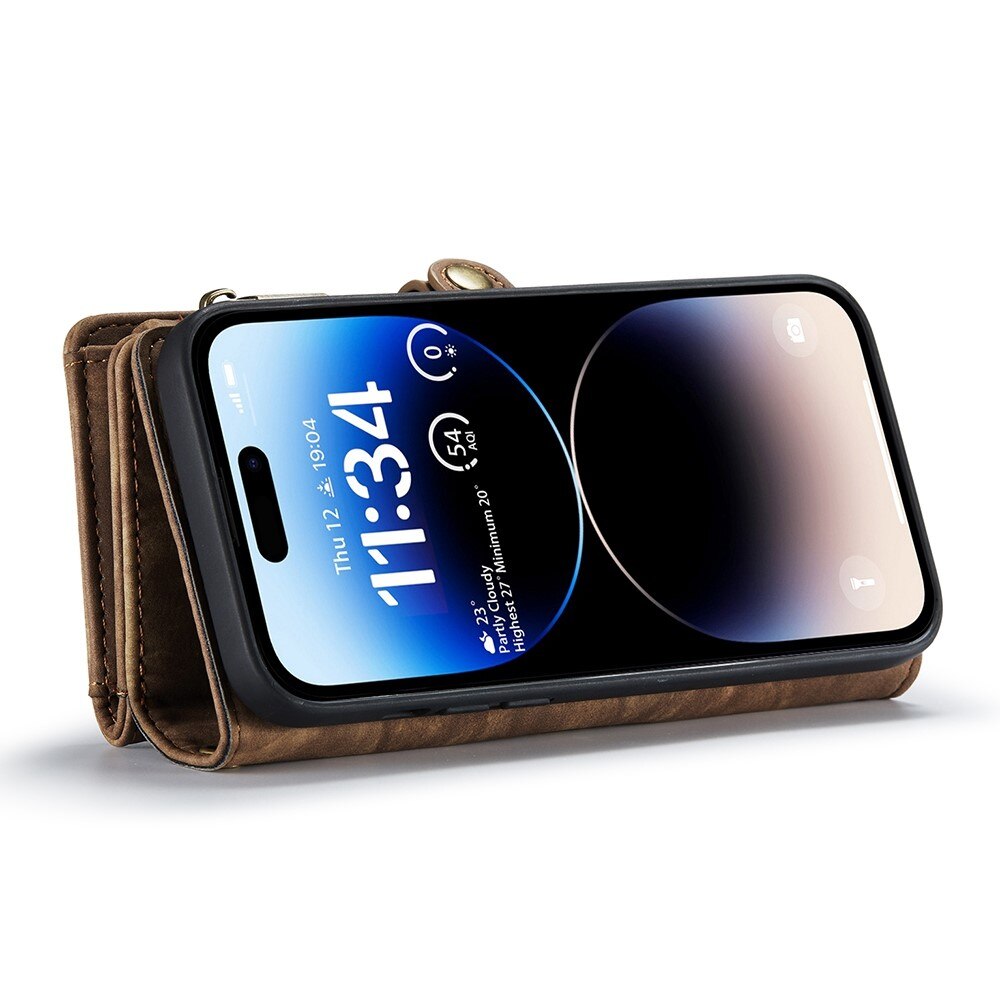 Étui portefeuille multi-cartes iPhone 13 Pro Max, Marron