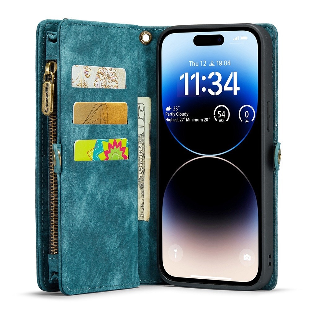 Étui portefeuille multi-cartes iPhone 13 Pro Bleu